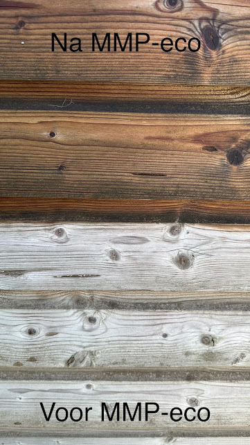 Houten gevelbekleding voor en na MMP-Eco Houten gevelbekleding voor en na MMP-Eco